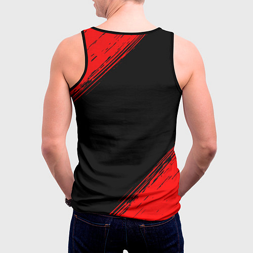 Мужская майка без рукавов Leeds United - red gradient / 3D-Черный – фото 4