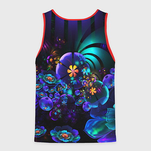 Мужская майка без рукавов Оптический фрактальный цветок / 3D-Красный – фото 2