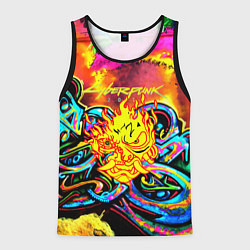 Майка-безрукавка мужская Cyberpunk 2077 graffity game, цвет: 3D-черный