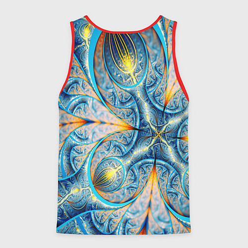 Мужская майка без рукавов Оптический узор фрактальный / 3D-Красный – фото 2