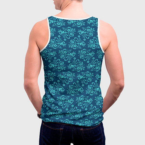 Мужская майка без рукавов Цветочные обои / 3D-Белый – фото 4