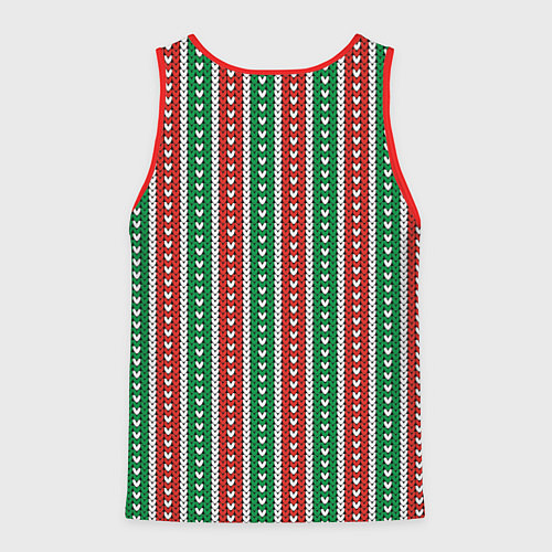 Мужская майка без рукавов Knitted pattern / 3D-Красный – фото 2