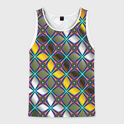 Майка-безрукавка мужская Марокканская вязь, цвет: 3D-белый