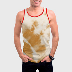 Майка-безрукавка мужская Коричневый тай дай, цвет: 3D-красный — фото 2
