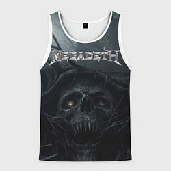 Майка-безрукавка мужская Megadeth череп под деревом, цвет: 3D-белый