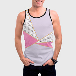 Майка-безрукавка мужская Геометрическая абстракция с треугольниками и пятни, цвет: 3D-черный — фото 2