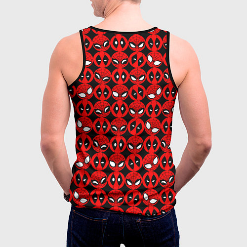 Мужская майка без рукавов Дэдпул и Человек паук / 3D-Черный – фото 4