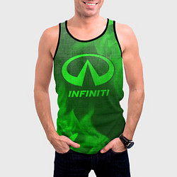 Майка-безрукавка мужская Infiniti - green gradient, цвет: 3D-черный — фото 2