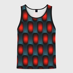 Майка-безрукавка мужская Металлическая решетка паттерн, цвет: 3D-черный