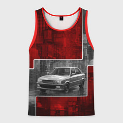 Майка-безрукавка мужская Автомобиль в серо-красных тонах, цвет: 3D-красный
