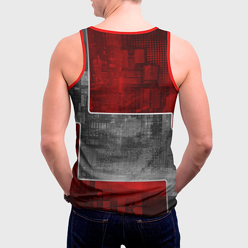 Мужская майка без рукавов Автомобиль в серо-красных тонах / 3D-Красный – фото 4
