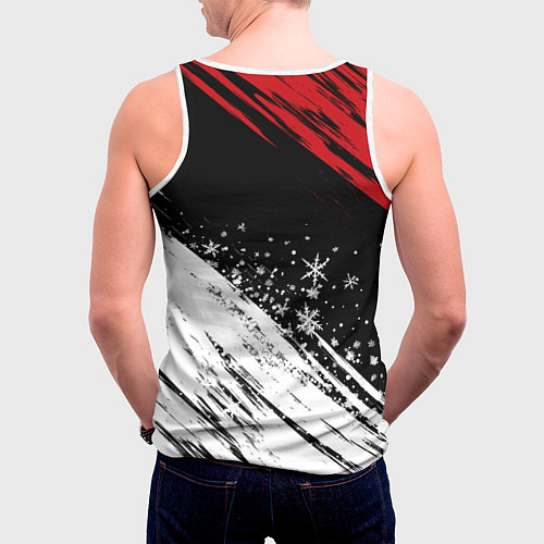 Мужская майка без рукавов Mass Effect - Merry Christmas / 3D-Белый – фото 4