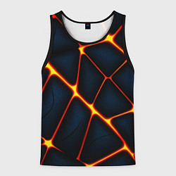 Майка-безрукавка мужская Каменный разлом с лавой, цвет: 3D-черный