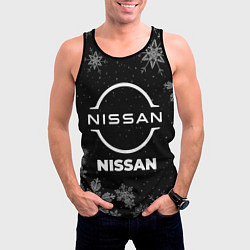 Майка-безрукавка мужская Снежный Nissan, цвет: 3D-черный — фото 2