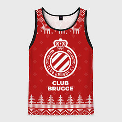 Майка-безрукавка мужская Новогодний Club Brugge с оленями, цвет: 3D-черный