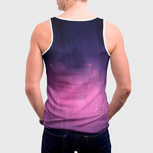 Мужская майка без рукавов Batman - Neon rain / 3D-Белый – фото 4