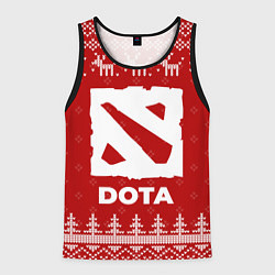 Майка-безрукавка мужская Новогодний Dota с оленями, цвет: 3D-черный