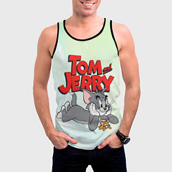 Майка-безрукавка мужская Том и Джерри, цвет: 3D-черный — фото 2