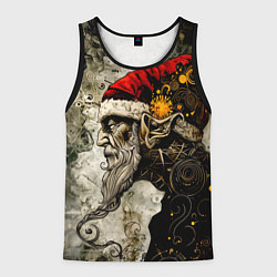 Мужская майка без рукавов Санта демон стимпанк