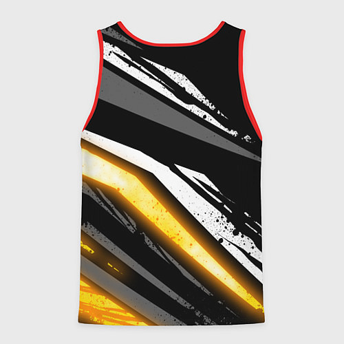 Мужская майка без рукавов Герб России - Жёлтое свечение / 3D-Красный – фото 2