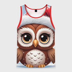 Мужская майка без рукавов Новогодний совенок