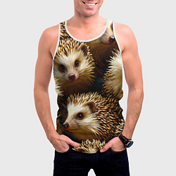 Майка-безрукавка мужская Ежи, цвет: 3D-белый — фото 2