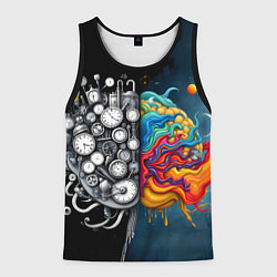 Майка-безрукавка мужская Креативный мозг, цвет: 3D-черный