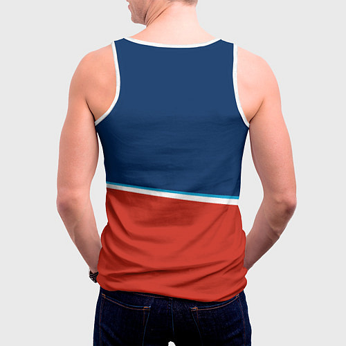 Мужская майка без рукавов Hedgehog - Sonic racing team / 3D-Белый – фото 4