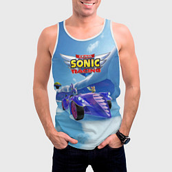 Майка-безрукавка мужская Blaze the cat - team Sonic racing, цвет: 3D-белый — фото 2