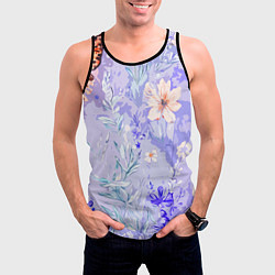 Майка-безрукавка мужская Растения на розовом фоне, цвет: 3D-черный — фото 2