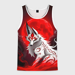 Майка-безрукавка мужская Японская белая лиса, цвет: 3D-белый
