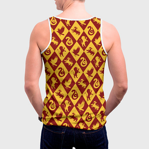 Мужская майка без рукавов Гарри Поттер факультеты / 3D-Белый – фото 4