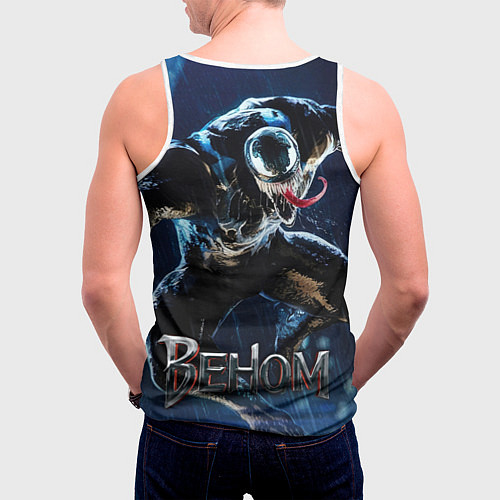 Мужская майка без рукавов Веном в прыжке / 3D-Белый – фото 4
