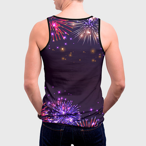 Мужская майка без рукавов Праздничный Coldplay / 3D-Черный – фото 4