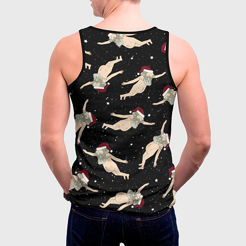 Мужская майка без рукавов Рик и Морти новогодний паттерн / 3D-Черный – фото 4