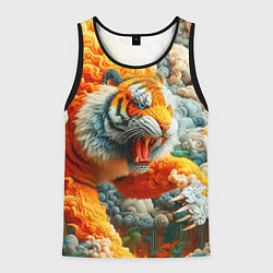 Мужская майка без рукавов Сказочный облачный тигр - нейроарт фантазия