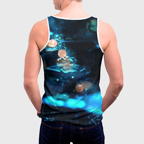 Мужская майка без рукавов Новогодний Мидория - Моя геройская академия / 3D-Белый – фото 4