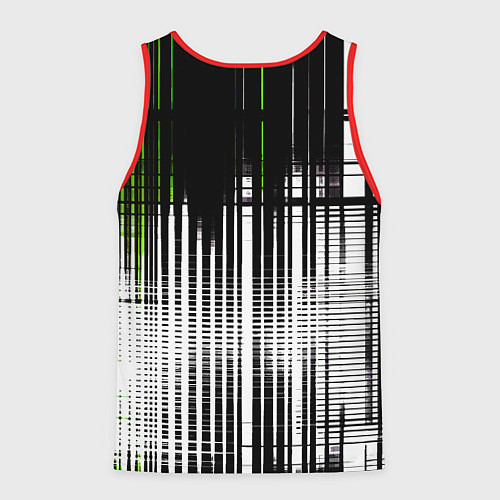 Мужская майка без рукавов Зелёно-чёрный гранж на белом фоне / 3D-Красный – фото 2