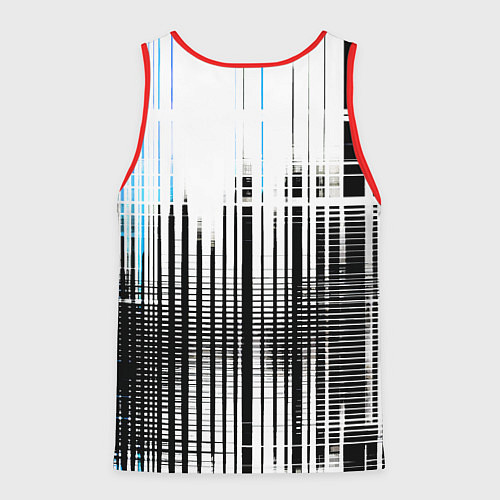 Мужская майка без рукавов Сине-чёрный гранж на белом фоне / 3D-Красный – фото 2
