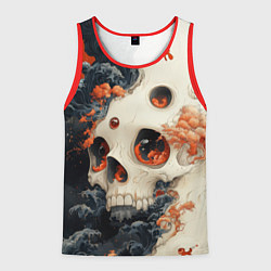 Майка-безрукавка мужская Череп с жемчужиной во лбу, цвет: 3D-красный