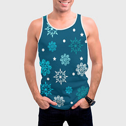 Майка-безрукавка мужская Резные снежинки, цвет: 3D-белый — фото 2