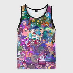 Майка-безрукавка мужская Новогодний виммельбух, цвет: 3D-черный