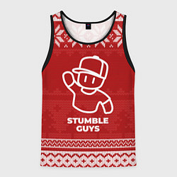 Майка-безрукавка мужская Новогодний Stumble Guys, цвет: 3D-черный
