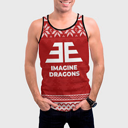 Майка-безрукавка мужская Новогодний Imagine Dragons, цвет: 3D-черный — фото 2