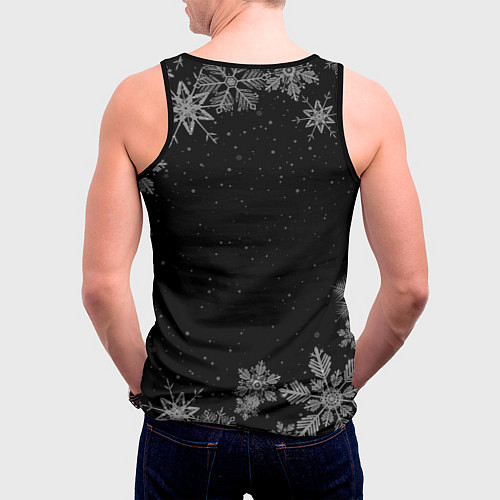 Мужская майка без рукавов Снежный HIM / 3D-Черный – фото 4
