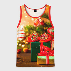 Мужская майка без рукавов Новогодние подарки под ёлку