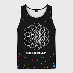 Майка-безрукавка мужская Coldplay конфети, цвет: 3D-черный