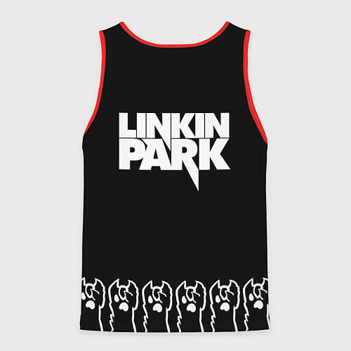 Мужская майка без рукавов Linkin Park: cat rock / 3D-Красный – фото 2
