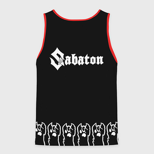 Мужская майка без рукавов Sabaton: cat rock / 3D-Красный – фото 2