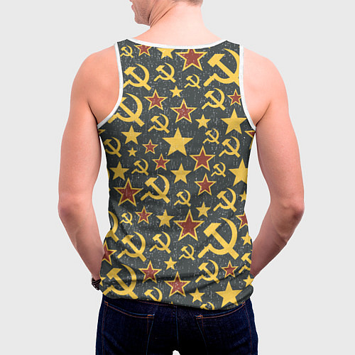 Мужская майка без рукавов Серп и Молот - СССР / 3D-Белый – фото 4